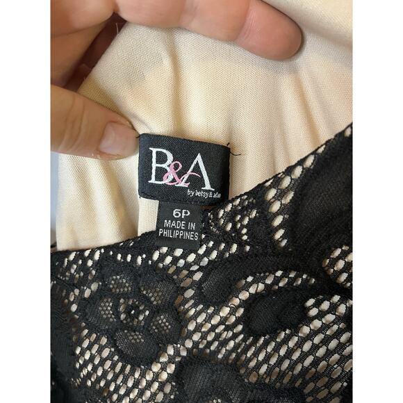 Betsy & Adam Petite One Shoulder Lace Bodice Mermaid Gown Size 6 NWTS - Picture 4 of 7